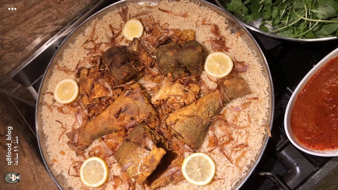نويبي مقلي مع عيش ( رز ) بالبصل والسمن بطريقة بنت الهاشمي كويت فود ...