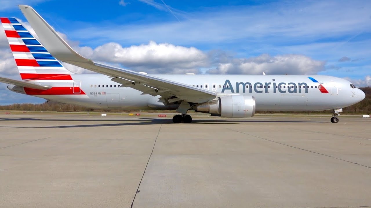 American Airlines Boeing 767-300ER Close-Up Taxi & Take-Off - YouTube