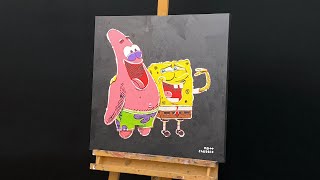 Painting Spongebob And Patrick Star In Pop Art