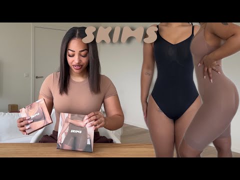 SKIMS TRY ON HAUL + REVIEW!! (seamless sculpt bodysuit, bras, tops