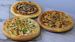 ٣ أنواع بيتزا بعجينة قطنية - Pizza