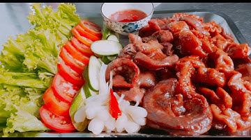 Cách làm món ruột heo khìa nước dừa và mẹo làm sạch ruột heo đơn giản.|Lê tuyền người miền tây.