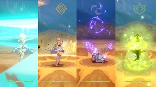 Lumine All Elemental Animation Combat Skill Comparison | Genshin Impact