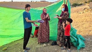 Narges' help to build a temporary shelter for Maryam