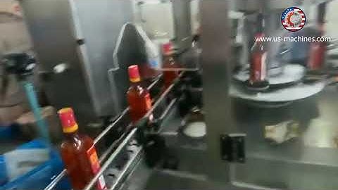 Automatic square glass bottle paper label wet glue cold glue labeling machine testing video