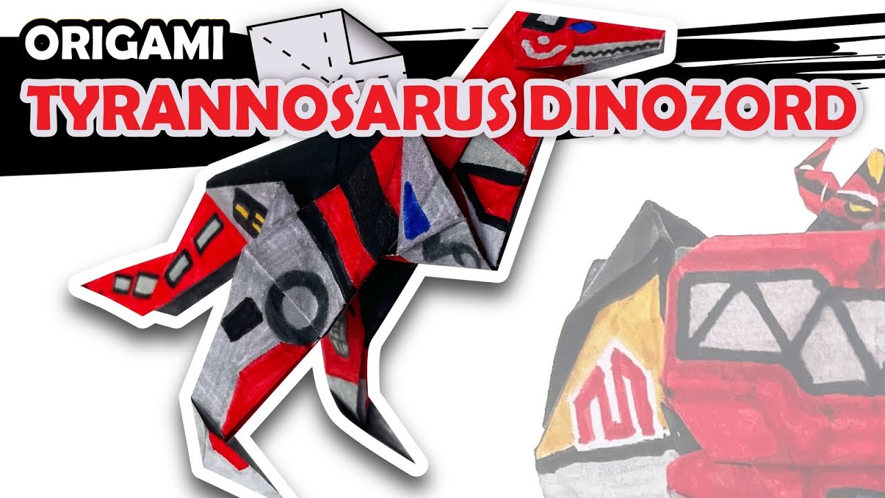 How to make a Tyrannosarus Dinozord Origami Transformer