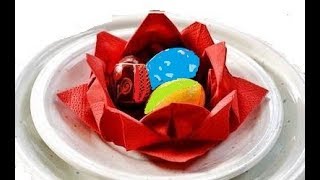 Оригами Из Бумаги на Пасху DIY Идеи Украшения Стола на Пасху из Салфеток: роза,лилия Оригами Из Бумаги на Пасху DIY Идеи Украшения Стола на Пасху из Салфеток: роза,лилия