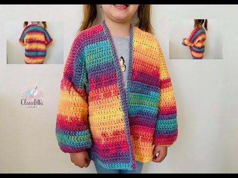 CROCHET EASY CARDIGAN for Kids and