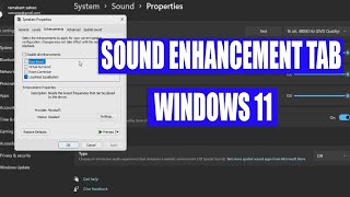 Sound enhancement tab | Loudness equalizer | Windows 11 | screenshot 5