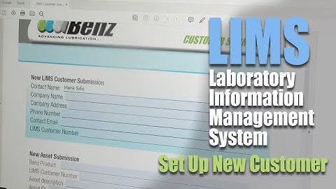 LIMS – Setting Up New Customer