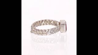 Rubellite Tourmaline Celtic Woven Ring- Size 5 ½