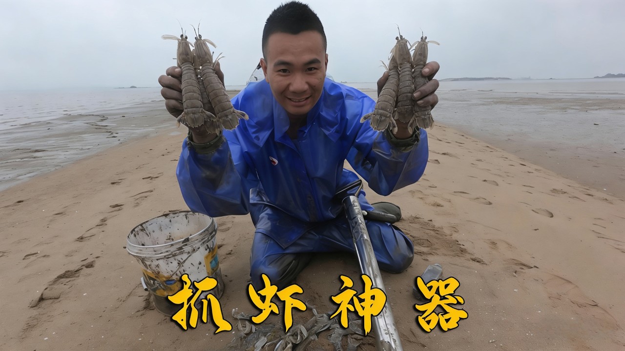 阿烽网购赶海神器，拿到泥地试验，一下午抓虾抓到爆棚