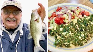 Bass Fishing in the Cold for a Greek Dish to Behold