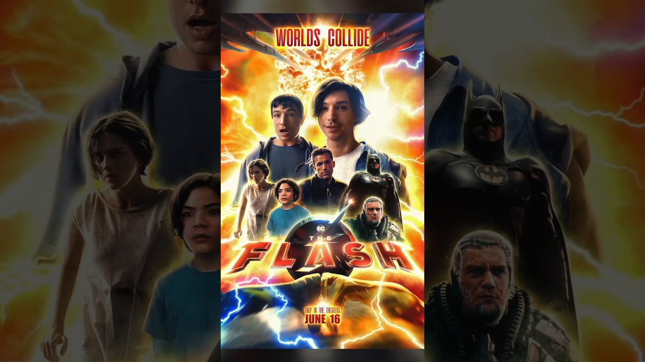 Creating a poster for the movie The Flash from screenshots of the trailer.