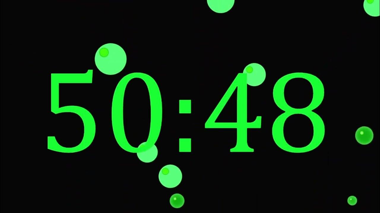 57 Minute Countdown Timer, without Music Learn the Color Green Colors
