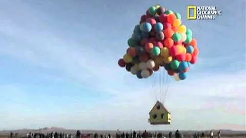 The Real Life Up - Disney's animated hit comes to life as 300 Balloons lift up house