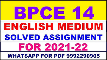 BPCE 14 Solved Assignment 2021-22 in ENGLISH | BPCE 14 Solved Assignment 2021-22 | BPCE 14 2021-22
