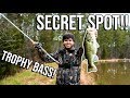 Fishing SECRET POND Stocked with TROPHY BASS!