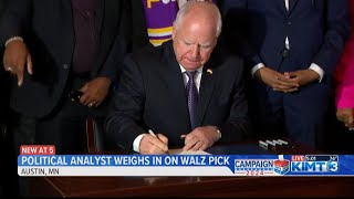 Rochester political analyst weighs in on Gov. Walz vice president pick