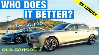 BMW i7 vs. Lucid Air Grand Touring | Full-Size Luxury Electric Car Comparison Test