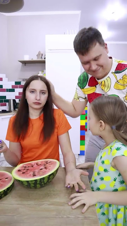 OMG She hid candy in a watermelon!😱 #shorts Best video by Tiktomiki