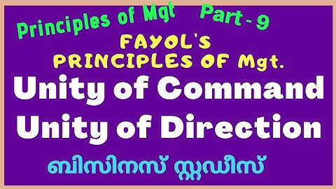 UNITY of COMMAND & UNITY of DIRECTION# മലയാളം#