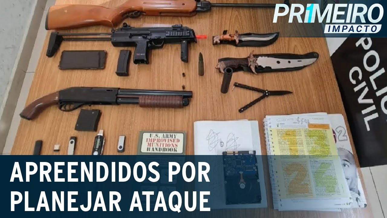 Adolescentes são apreendidos após ameaças em escola no interior de SP | Primeiro Impacto (03/04/23)
