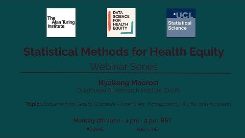 Statistical Methods for Health Equity Series: Nyalleng Moorosi (DAIR)
