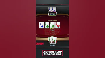 Action FLOP 204 000 Pot High Stakes Poker 500 1000 Cash Game Shorts 