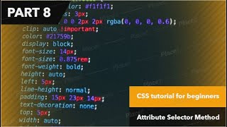 CSS tutorial for beginners|tutorial #8|Attribute Selector Method