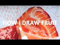 REALISTIC STRAWBERRY Drawing Process!