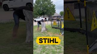 Stihl chain saw 362 wood nightmare #stihlchainsaw #stihl #woodworking #stumpgrinder #machine #work
