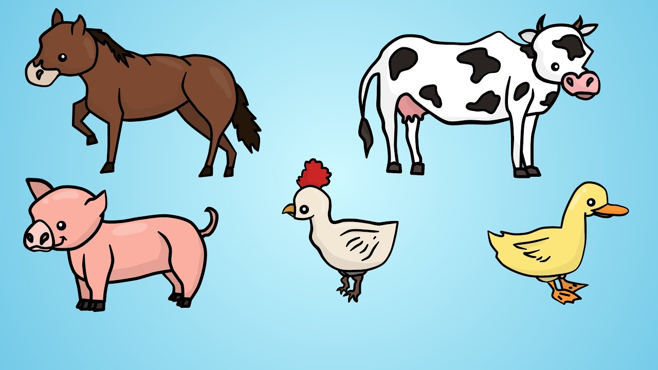 Draw Five: How to Draw Farm Animals - YouTube