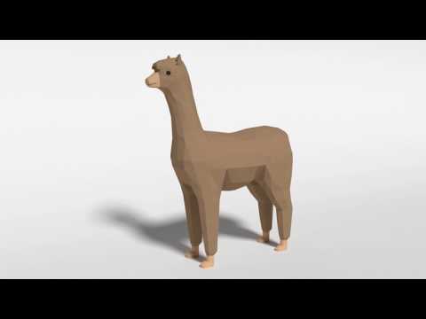 3D Model Low Poly Cartoon Alpaca at 3DExport.com