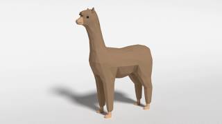 3D Model Low Poly Cartoon Alpaca At 3Dexport.com
