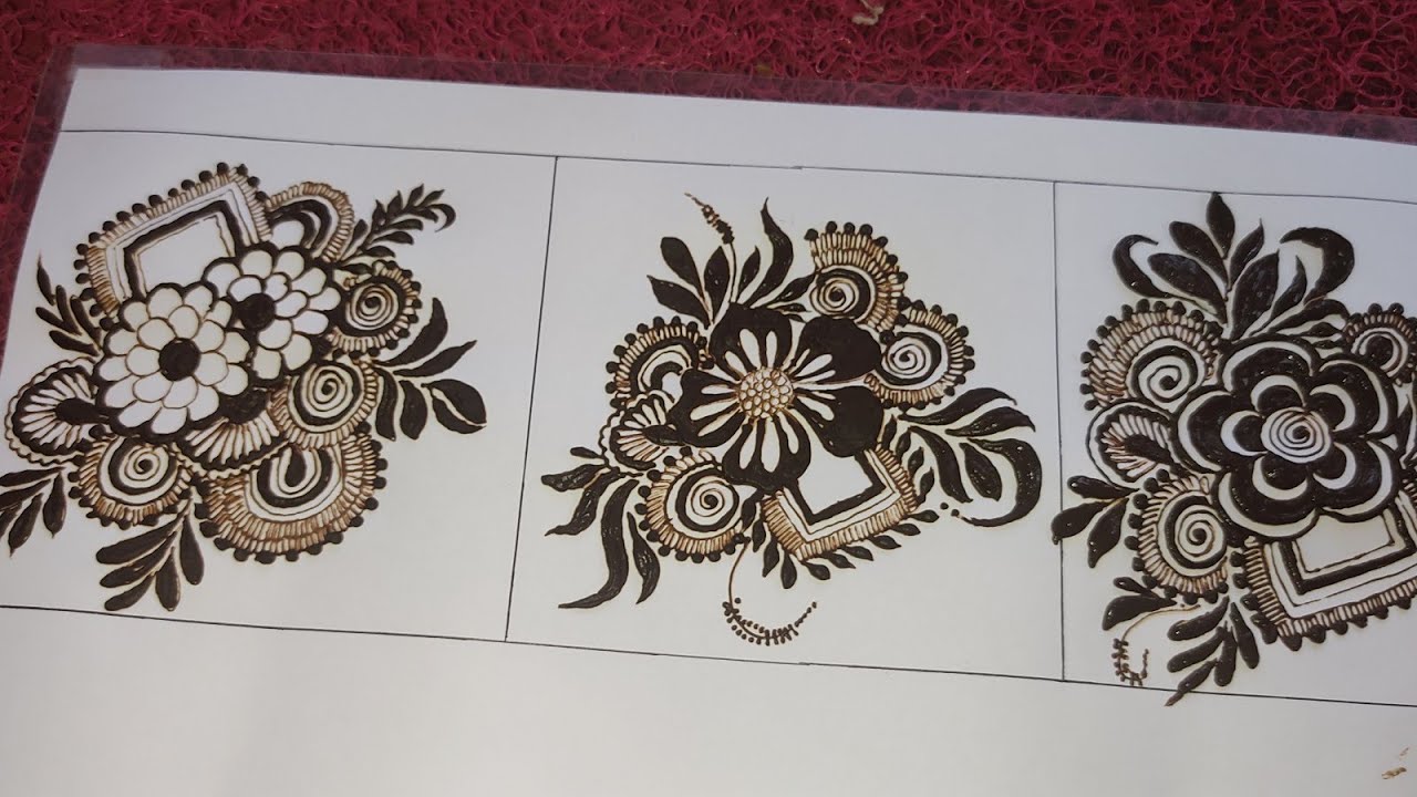 3 Different Beautiful Flower Bunches ||Learn Detailed Flower Bunches || Mehndi By Alhenna