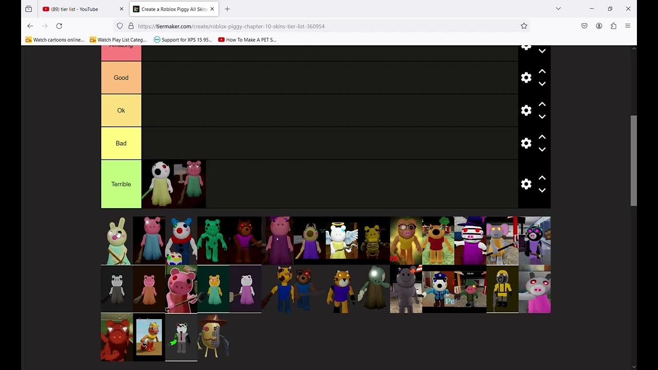 Create a skins roblox Tier List - TierMaker