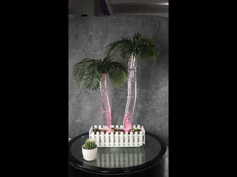 LED Palm Tree Bubble Fountains Tabletop