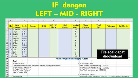 FORMULA EXCEL: IF GANDA DENGAN LEFT, MID, RIGHT