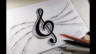 HOW TO DRAW A MUSIC NOTE (TREBLE CLEF) - STEP BY STEP screenshot 3