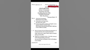 Computer Networks 2023 Rgpv Question paper