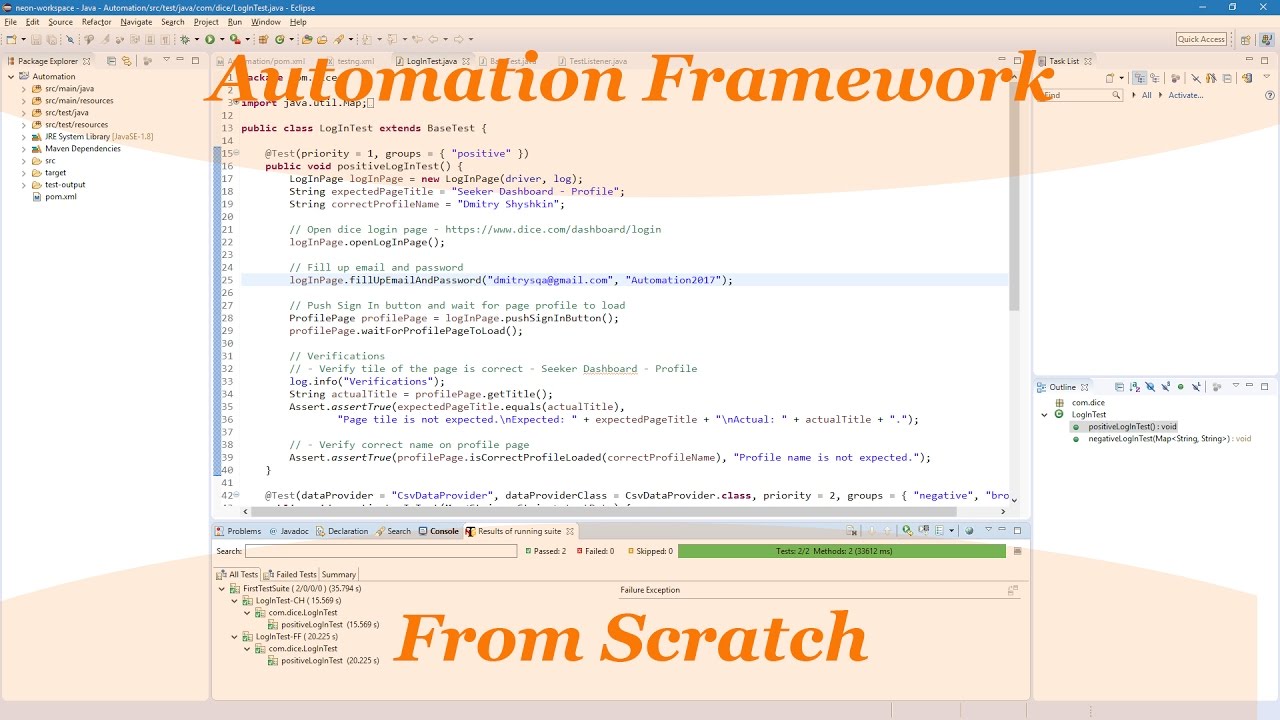 Selenium webdriver test framework from scratch - 11 - Data Provider ...