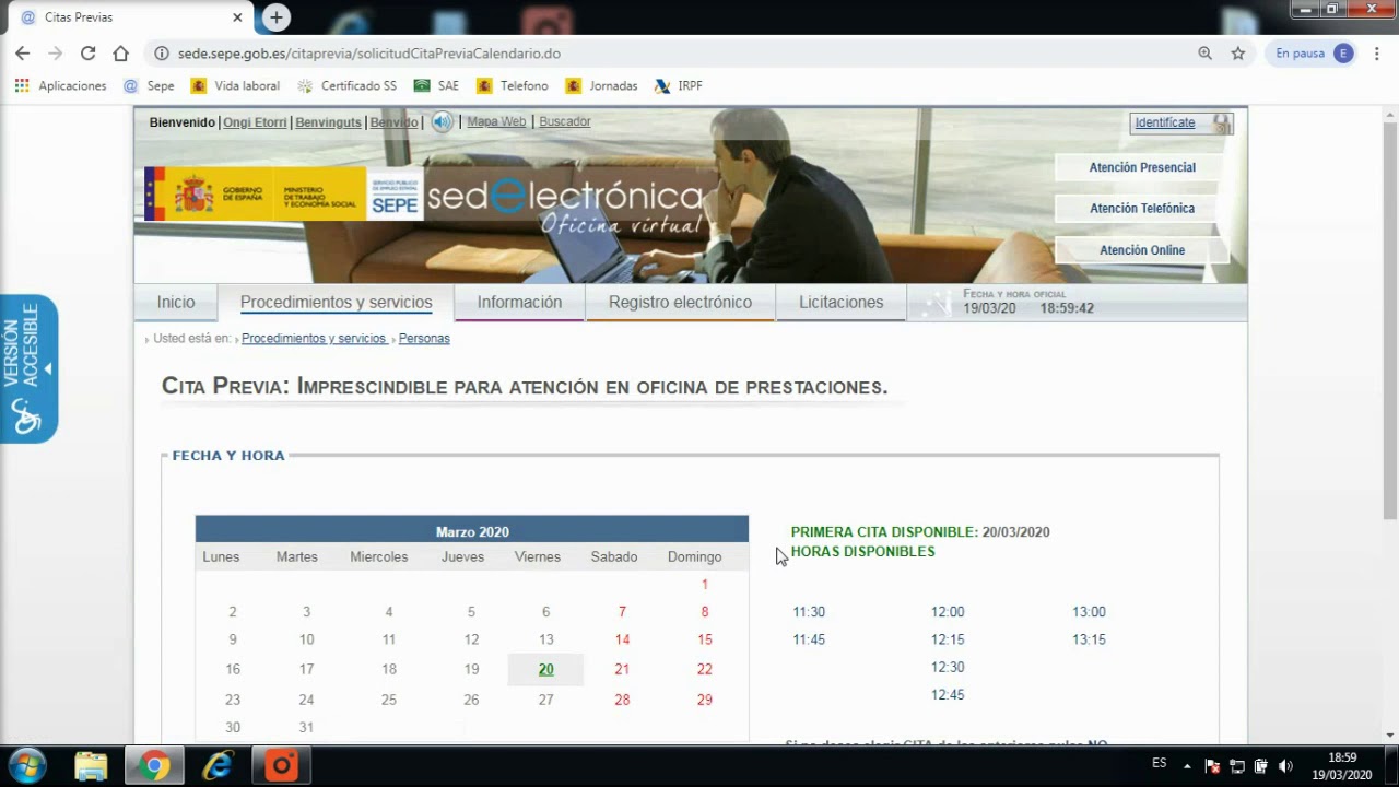 Como solicitar Cita Previa en el SEPE - YouTube