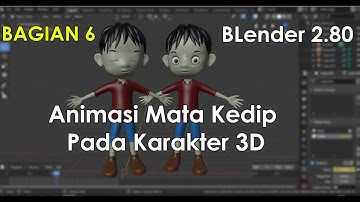 BLender 2.80 Bagian 6: Menganimasikan Kedipan Mata Pada Karakter 3D #blender #blenderanimation