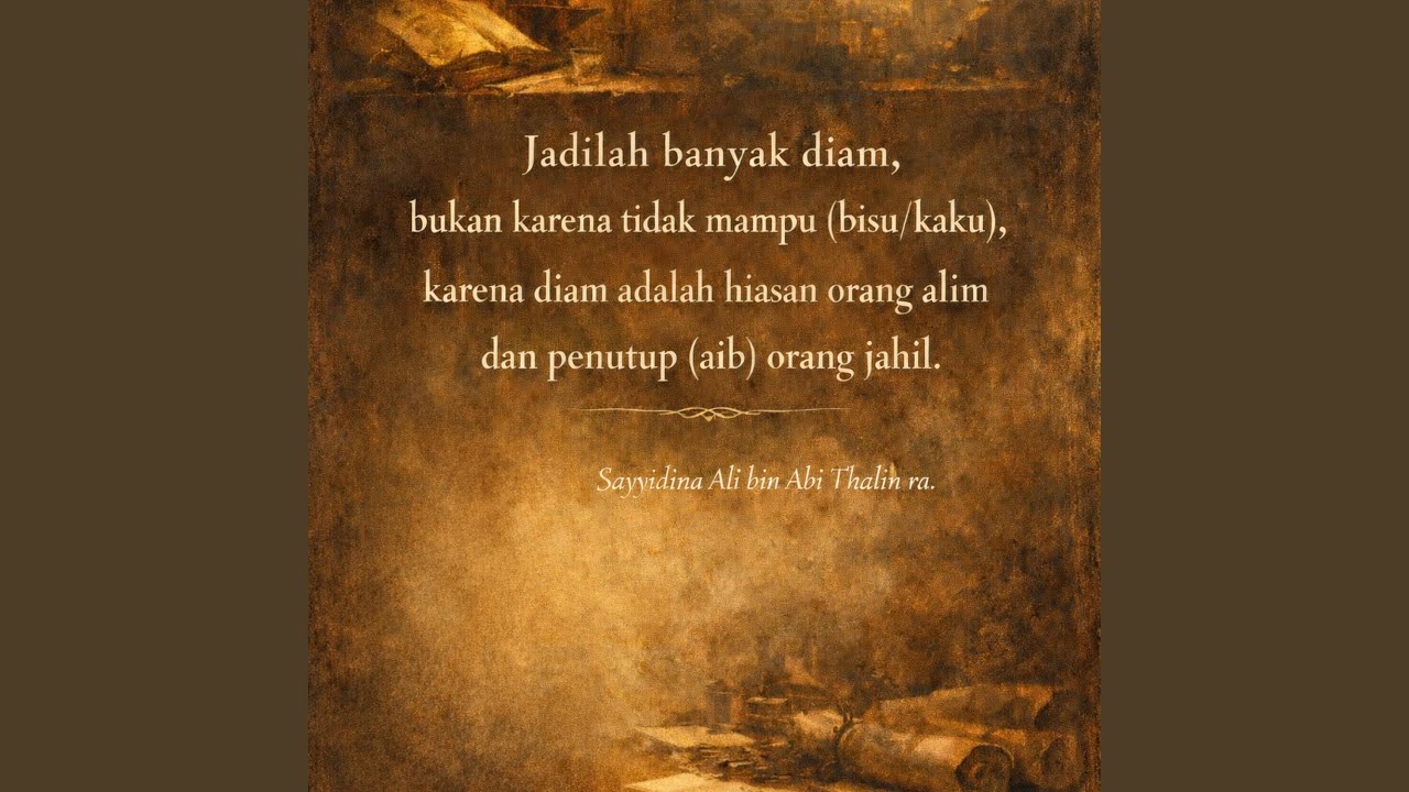 Diam Adalah Hiasan Orang Berilmu