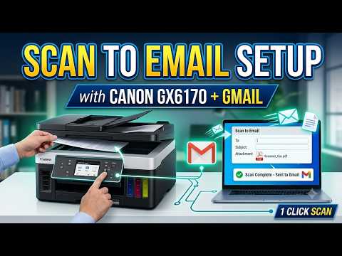 How to Set Up Gmail SMTP Settings on Canon MAXIFY GX6170 | Scan to Email