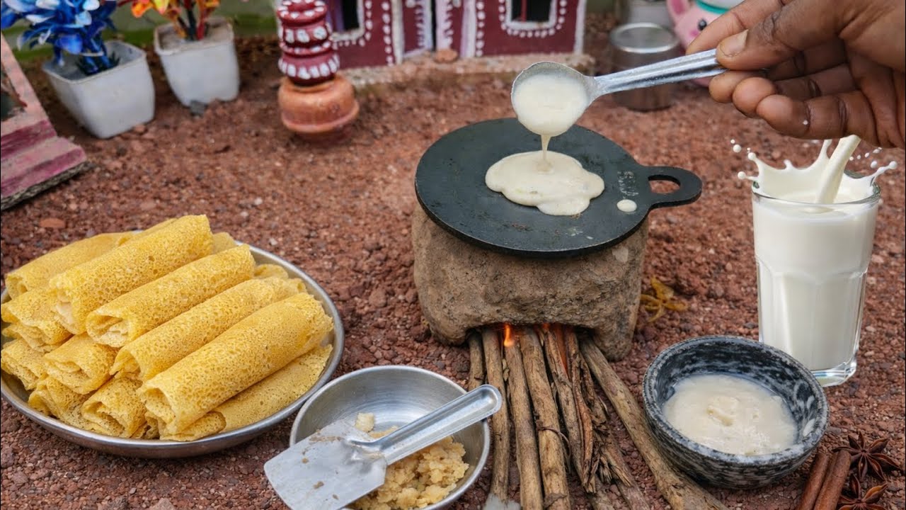 Miniature Patishapta Pitha Recipe 😋 | Patishapta in Mini Kitchen | Bengali Winter Special Cooking 🫔