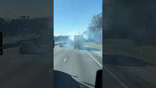 Semi-Truck is Smoking 🚬🍁 #amazing #semitruck #trucks #shorts #shortvideo