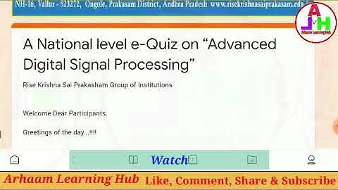 E-Quiz on Advanced Digital Signal Processing | OnlineQuiz|FreeQuizCertificate |OnlineQuizCertificate