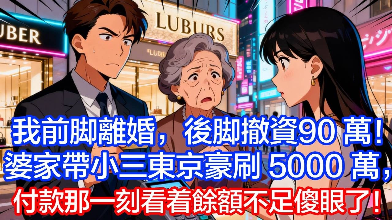 我前腳離婚，後腳撤資 90 億！婆家帶小三東京豪刷 5,000 萬，付款時臉都綠了！
